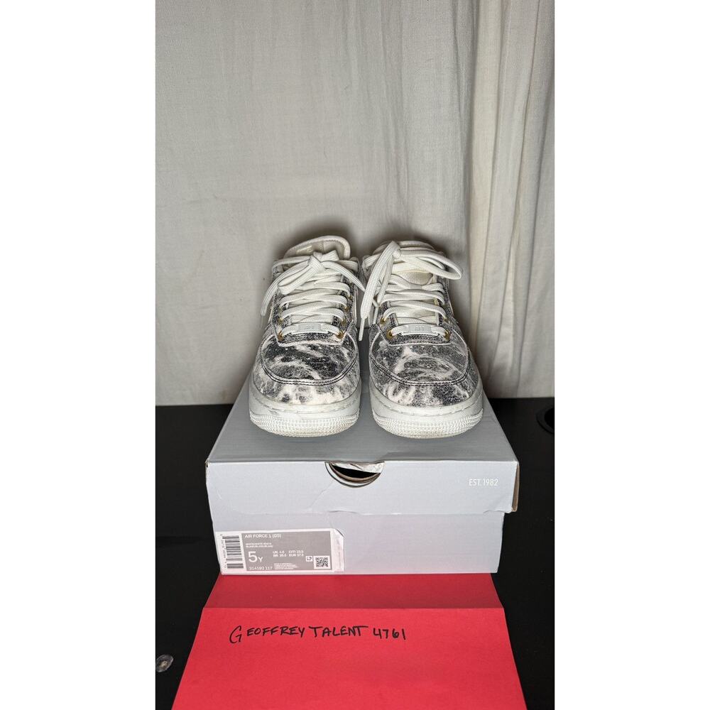 Nike Air Force 1 Low “Marble” / White Grey Pattern (GS Sz 5)